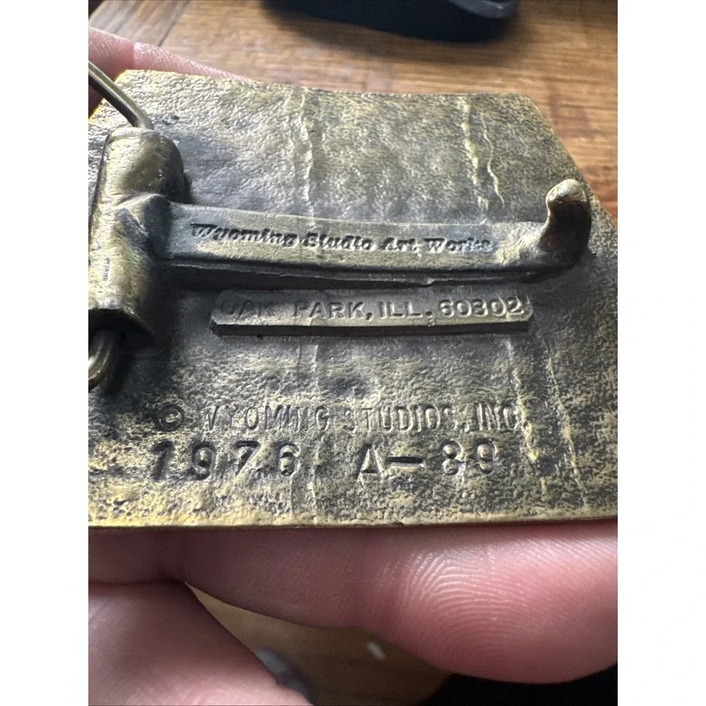 Vintage Old CB Radio Er Cb'er Belt Buckle Wyoming Studio‎ Art Works 1976